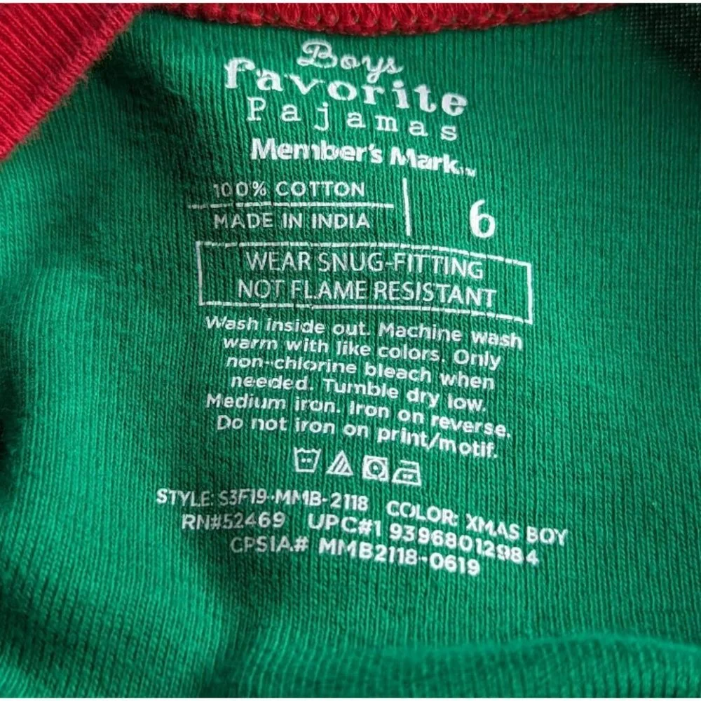 Member's Mark Elf Pajama Set Size 6